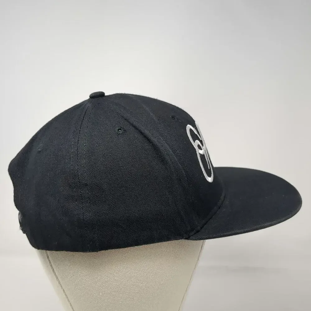 Staple Snapback Black One Size Script Logo Embroidery Thread Beast Cotton Hat